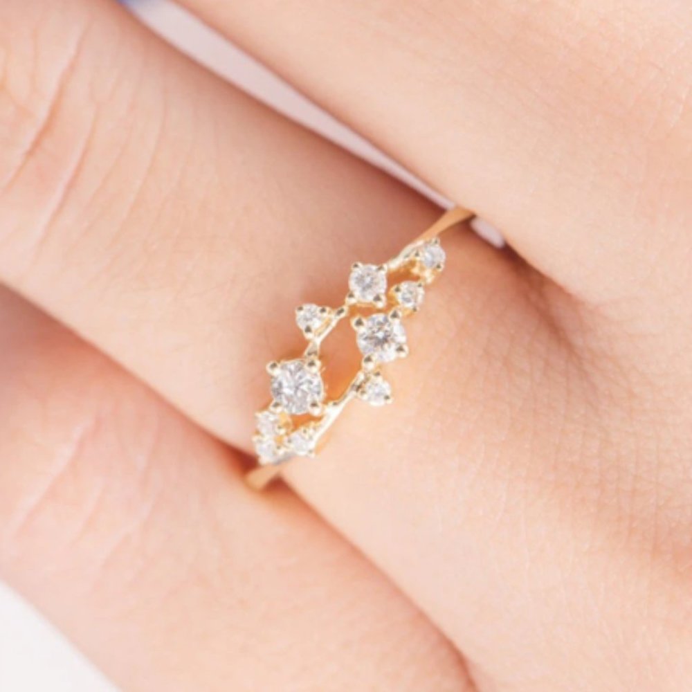 Elegant Rose Gold Diamond Friendship Ring